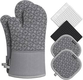 Shawntoo 705353418808 Oven Mitts And Pot Holders Set 6pcs High Heat Resistant Extra Long