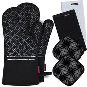 Shawntoo 719358874767 Oven Mitts And Pot Holders Set 6pcs Kitchen Glove High 550 Degree Extra
