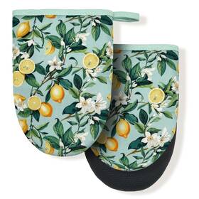 Kxstjslbvfwp-643682591 Shbyygr Lemon Yellow Floral Teal Mini Silicone Oven Mitts Heat Slip Resistant Kitche