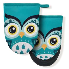 Kxstjslbvfwp-643683161 Shbyygr Owl Cute Green Teal Mini Silicone Oven Mitts Heat Slip Resistant Kitchen Glo