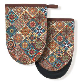 Kxstjslbvfwp-643685335 Shbyygr Vintage Bohemian Boho Mandala Floral Mini Silicone Oven Mitts Heat Slip Resi