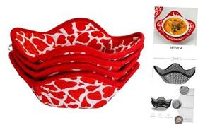 Sheff 760851958454 Microwave Bowl Cozy Huggers Set Of 4 For Hot And Cold Bowls Plates Hearts