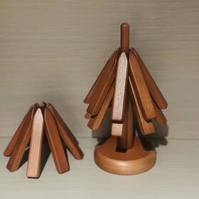 Shekako 445000271259 Wooden Trivet Pads Set 3 Heat Resistant Pot Holders Non-slip Foldable Wood Coa