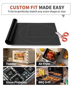 Shenzhenshi Xuemeiyuan Keji Youxiangongsi 792105835426 3 Pack Oven Liners For Bottom Of 17x25 Inch Large Heavy 17 X25 Black