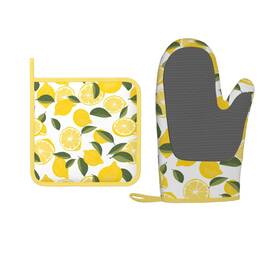 Ofs-513953712-right Shirmdiy Oven Mitts And Potholders Watercolor Lemon Leaf Silicone Glove Heat Resistant