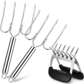 Ae-sieral-8194 Sieral 4 Pcs Turkey Lifter Forks Meat Shredder Claws Fork Stainless Steel