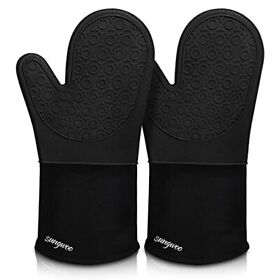 Silicone Oven Mitts Durable Sungwoo Heat Resistant Gloves With Quilted Lin
