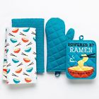 Simple By Design Ramen Noodles Kitchen Towels Oven Mitt Pot Holder 4 Pc Set Student Dorm Gift New 0743541683799