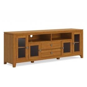 Axccos72-lgb Simpli Home Cosmopolitan Solid Wood 72 Inch Wide Contemporary Tv Media Stand For