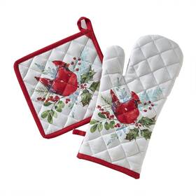 X1169510815002 Skl Home Berry Cardinal Oven Mit And Pot Holder Set 2piece Multi