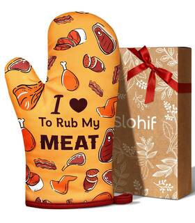 Grst1026-02 Slohif Funny Oven Mitt Heat Resistant For Women - 1 Pack Orange Cute
