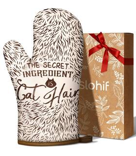 Grst1026-05 Slohif Funny Oven Mitt Heat Resistant For Women - 1 Pack Brown Cute