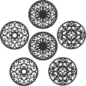 Smartake 445050073001 6 Set Silicone Trivet Mats Multi-use Intricately Carved Coasters Insu