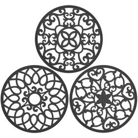 Stm412d Smartake 3 Set Silicone Trivet Mats Multi-use Carved Mat Insulated Non-slip D
