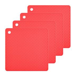 Lp18009 Smithcraft Red Silicone Trivet Mat For Hot Dish And Pot 7x7 Inch