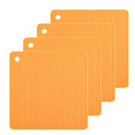 Lp18081 Smithcraft Silicone Pot Mat For Countertop Trivet Pads 7.5x7.5 Inches Orange