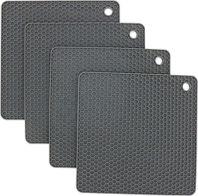 Smithcraft Silicone Trivets Mats For Hot Pots Pans Square Countertop Jar Op