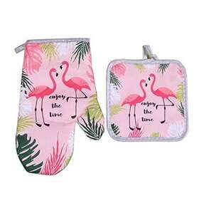 Sohapy 720562427540 Oven Mitt And Potholders Set Kitchen Heat Resistant Machine Washable For Cooki