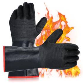 Sohatulip 784300386650 14 Inch Barbecue Gloves 932 F Extreme Heat Resistant Firewoof/waterp