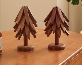 Soliding 762949723197 Wooden Trivets Tree Set Of 3 For Hot Dishes Shape Trivet Nat