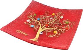 Pi2020avrs Sospiri Venezia Murano Glass Decorative Dish Handcrafted 7.5 Inch X Red
