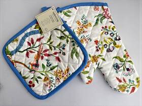 Southern Living 813637019235 Floral Oven Mitt And Pot Holder Set Nwt