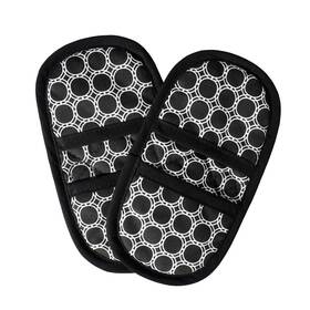 Special Treasure By Westy 627987219227 Quilted Heat-resistant Black Oven Mitts Set Of 2 With Fridge Magnets. Mini Ov