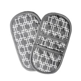 Special Treasure By Westy 627987219265 Quilted Heatresistant Black Oven Mitts Set Of 2 With Fridge Magnets. Mini M