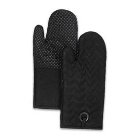 2pblkfrd Splash Home Kelly Cotton Oven Mitts Heat Resistant Anti-slip Machine 7 Inch X13 Black