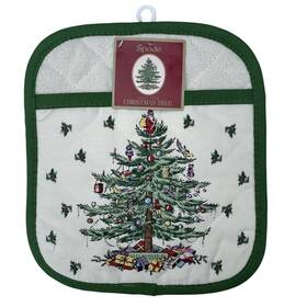87801 Spode Set Of 2 Christmas Tree 8.5 X 9.5 Holiday Cotton Oven Pot Holder Green Nwt
