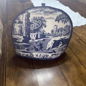 X0015168337 Spode Vtg Blue Italian - Tea Cosy Made In Italy