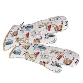 Spotted Dog Gift Company 060613472071 Ft Cat Oven Mitts Heat Resistant Gloves Set 2 Cute Cats Themed 100%