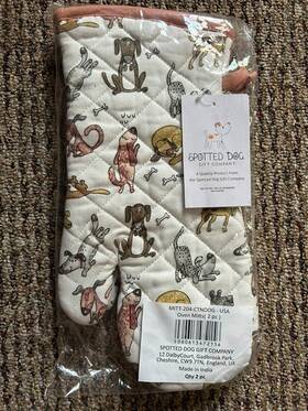 Spotted Dog Gift Company 060613472156 Print Oven Mitts Set Of 2 New In Pkg