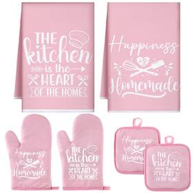 Pr-sratte-3541 Sratte 6 Pcs Kitchen Decor Accessories Set Farmhouse Towels Pot Holders Oven Mitts S