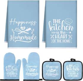 Pr-sratte-3930 Sratte 6 Pcs Kitchen Decor Accessories Set Farmhouse Towels Pot Holders Oven Mit