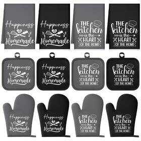 Pr-sratte-4531 Sratte 12 Pcs Farmhouse Kitchen Decor And Accessories Sets 4 Black Grey