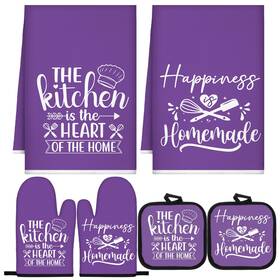 Pr-sratte-4642 Sratte 6 Pcs Kitchen Decor Accessories Set Farmhouse Towels Pot Holders Oven Mitts S