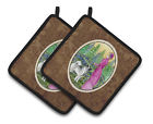 Ss8154pthd Carolines Treasures Lady With Her Norwegian Elkhound Potholder 638508377548