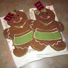 St Nicholas Square Set Of 2 Gingerbread Girl Oven Pot Mitt Towel Christmas 400889894941