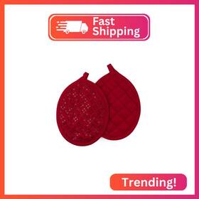 Vc-a3-35164 Sticky Toffee Silicone Pot Holders Set Of 2 Red Heat Resistant To 500 F Non-s