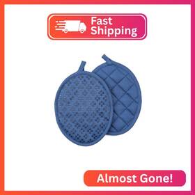 Vc-a3-39357 Sticky Toffee Silicone Pot Holders Set Of 2 Dark Blue Heat Resistant To 500 F
