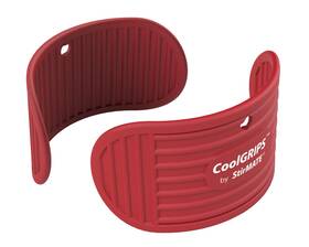 Cgrips-2pk-red Stirmate Coolgrips Heat-resistant Silicone Grabber Grips For Hot Trays Jars Pots &