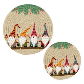 G286112245p753c797s1750 Suabo Christmas Gnomes Cotton Rope Pot Holder Set Of 2 Hot Pads For Kitchen