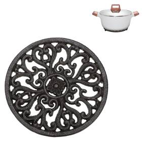 Ulsmc00270 Sumnacon 1pcs Round Cast Iron Trivet 6.7 Inch Heat Resistant For Hot Dish Pot