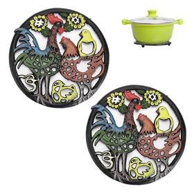 Ulsmc00604 Sumnacon 2pcs Round Cast Iron Trivets - 8 Inch Heat Resistant For Hot Dis
