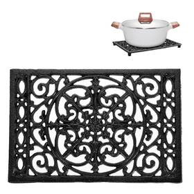 Ulsmc00983 Sumnacon 1pcs Rectangle Cast Iron Trivet - Heat Resistant For Hot Dish Pot