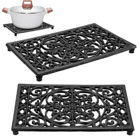 Ulsmc00984 Sumnacon 2pcs Rectangle Cast Iron Trivet Heat Resistant For Hot Dish Pot Pan