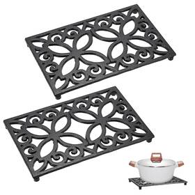 Ulsmc01380 Sumnacon 9.4 X 6.1 Inch Cast Iron Trivet 2 Pack Trivets For Hot Dishes Pots Pans