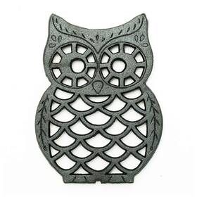 Sungmor 971189795589 Heavy Duty Cast Iron Trivet Rustproof Lovely Owl Shaped Black Decorative
