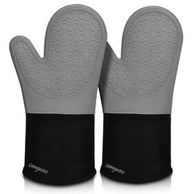 Sungwoo 717186791423 Silicone Oven Mitts Heat Resistant Gloves With Quilted Liner Nonslip Textur